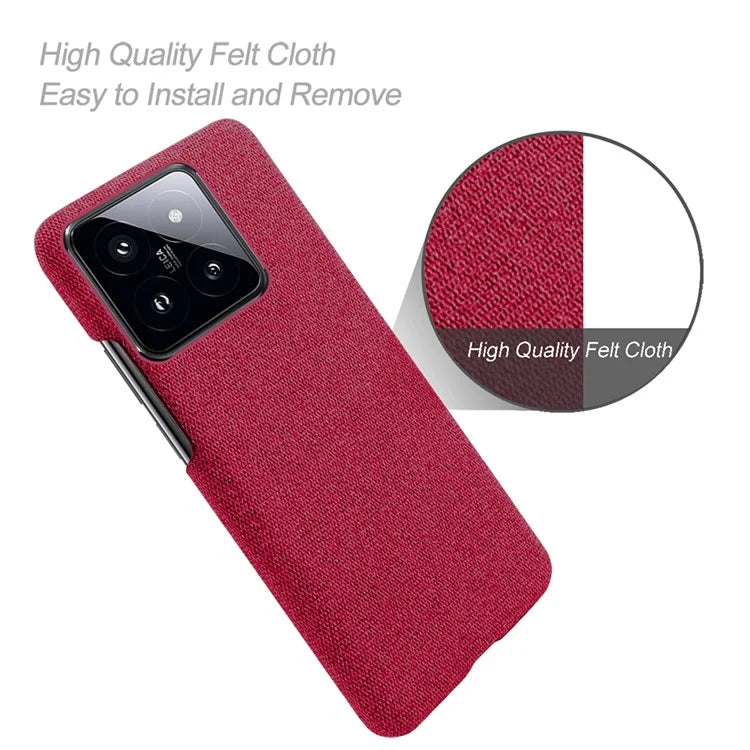 For Xiaomi 14 Pro Anti-Scratch Phone Case Cloth+PC Shell Phone Cover