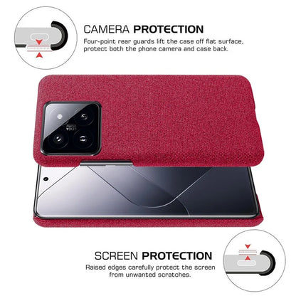 For Xiaomi 14 Pro Anti-Scratch Phone Case Cloth+PC Shell Phone Cover