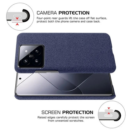 For Xiaomi 14 Pro Anti-Scratch Phone Case Cloth+PC Shell Phone Cover