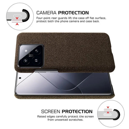 For Xiaomi 14 Pro Anti-Scratch Phone Case Cloth+PC Shell Phone Cover
