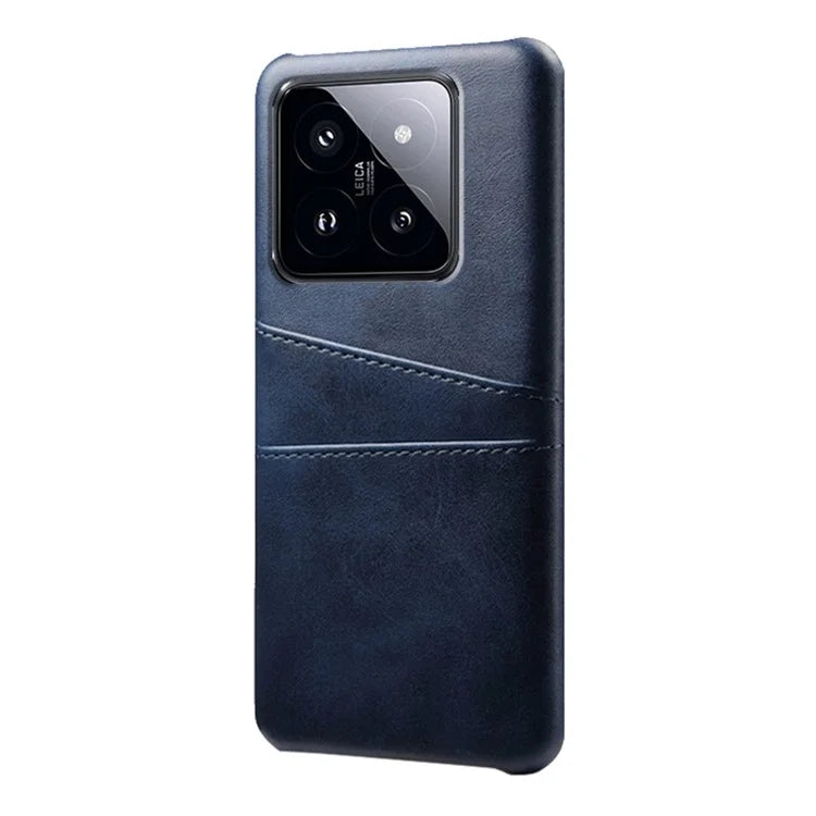 For Xiaomi 14 Case Dual Card Slots PU Leather Coated PC Protective Phone Cover