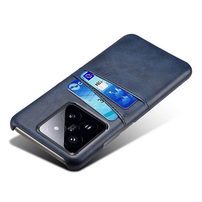 For Xiaomi 14 Case Dual Card Slots PU Leather Coated PC Protective Phone Cover