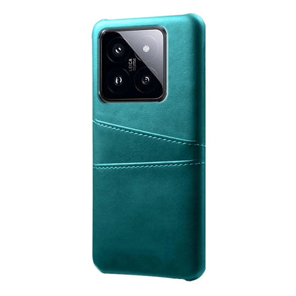 For Xiaomi 14 Case Dual Card Slots PU Leather Coated PC Protective Phone Cover