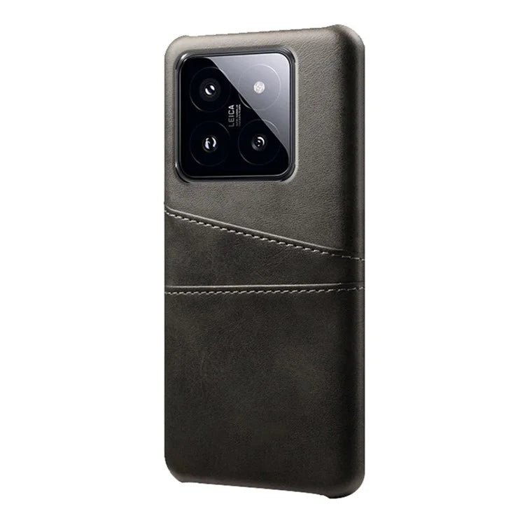 For Xiaomi 14 Pro Case Dual Card Slots PU Leather+PC Anti-drop Phone Cover