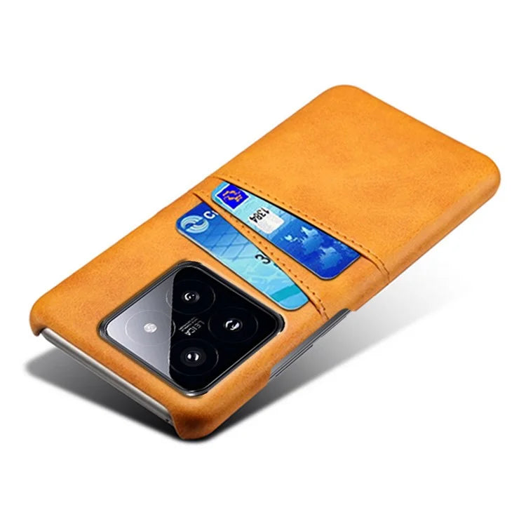 For Xiaomi 14 Pro Case Dual Card Slots PU Leather+PC Anti-drop Phone Cover