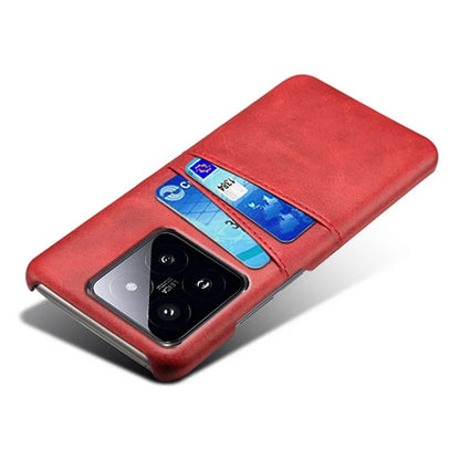 For Xiaomi 14 Pro Case Dual Card Slots PU Leather+PC Anti-drop Phone Cover