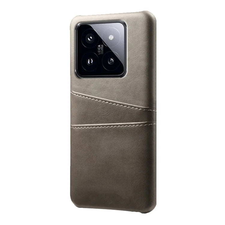 For Xiaomi 14 Pro Case Dual Card Slots PU Leather+PC Anti-drop Phone Cover