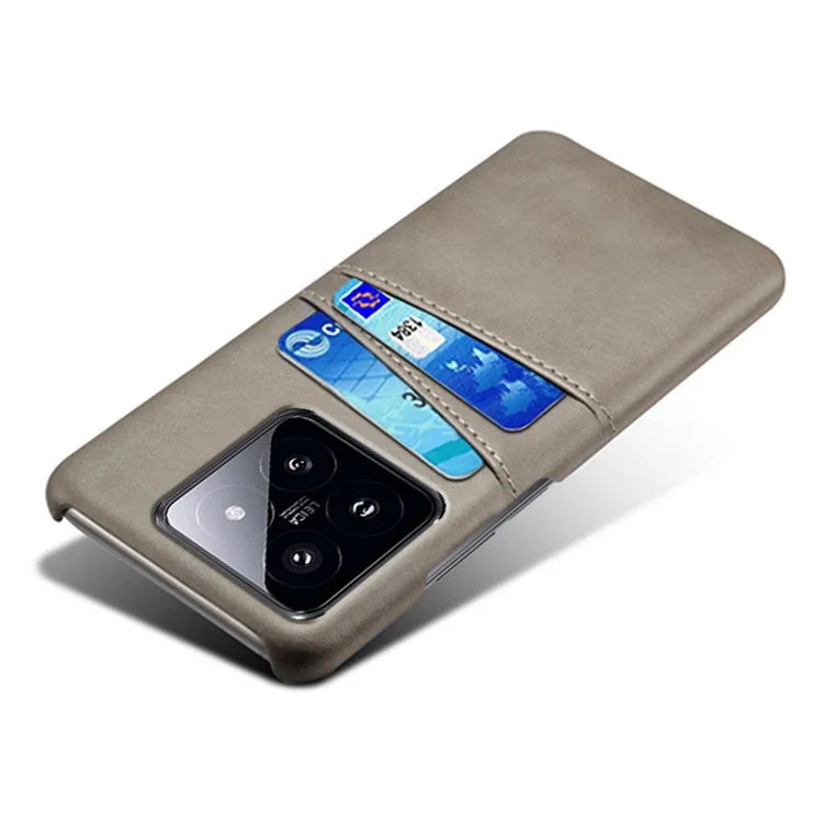 For Xiaomi 14 Pro Case Dual Card Slots PU Leather+PC Anti-drop Phone Cover