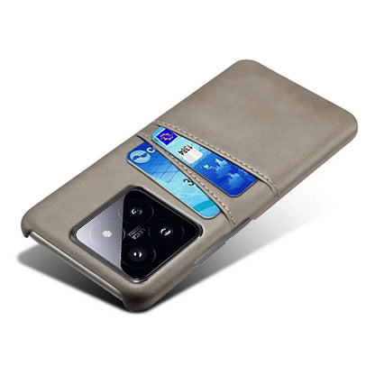 For Xiaomi 14 Pro Case Dual Card Slots PU Leather+PC Anti-drop Phone Cover