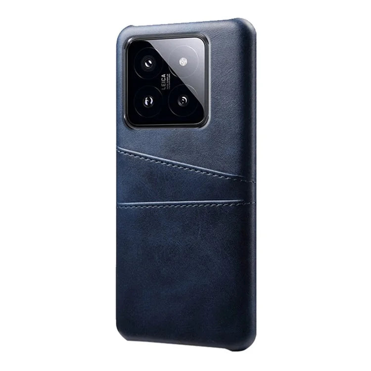 For Xiaomi 14 Pro Case Dual Card Slots PU Leather+PC Anti-drop Phone Cover
