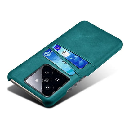 For Xiaomi 14 Pro Case Dual Card Slots PU Leather+PC Anti-drop Phone Cover