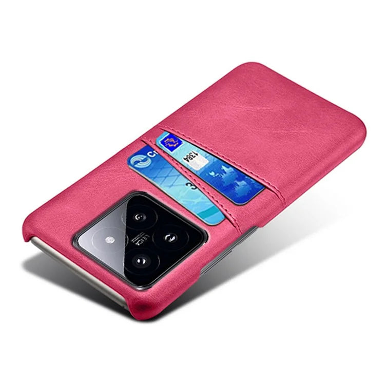 For Xiaomi 14 Pro Case Dual Card Slots PU Leather+PC Anti-drop Phone Cover