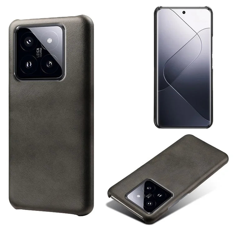 For Xiaomi 14 Case Calf Texture PU Leather + PC Phone Shockproof Cover