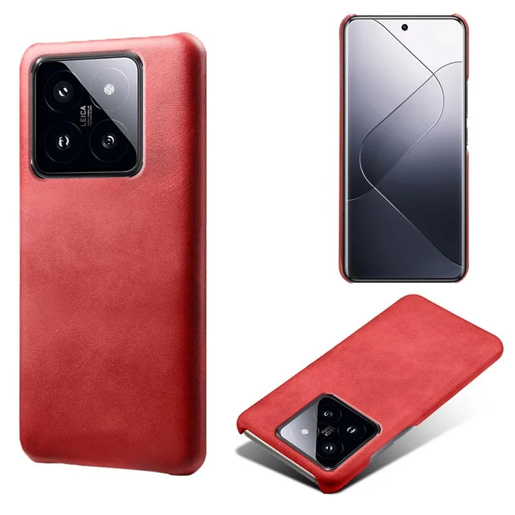 For Xiaomi 14 Case Calf Texture PU Leather + PC Phone Shockproof Cover