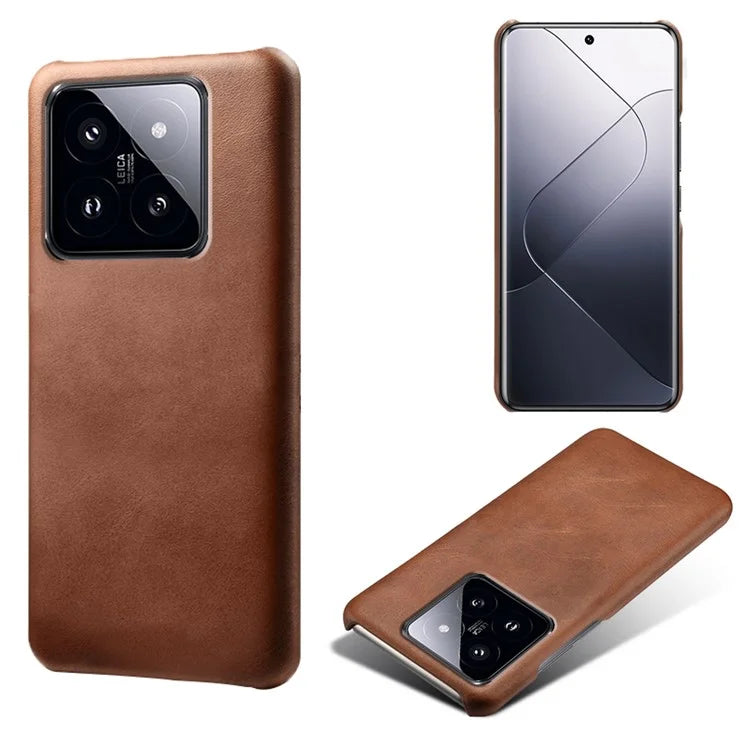 For Xiaomi 14 Case Calf Texture PU Leather + PC Phone Shockproof Cover