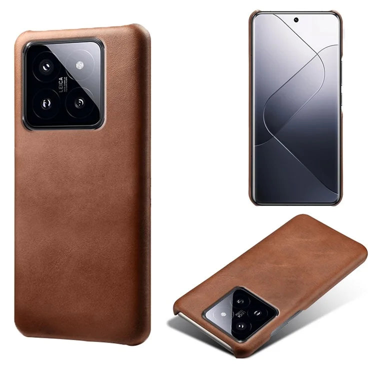 For Xiaomi 14 Pro Slim-Fit PU Leather + PC Calf Texture Case Protective Phone Cover