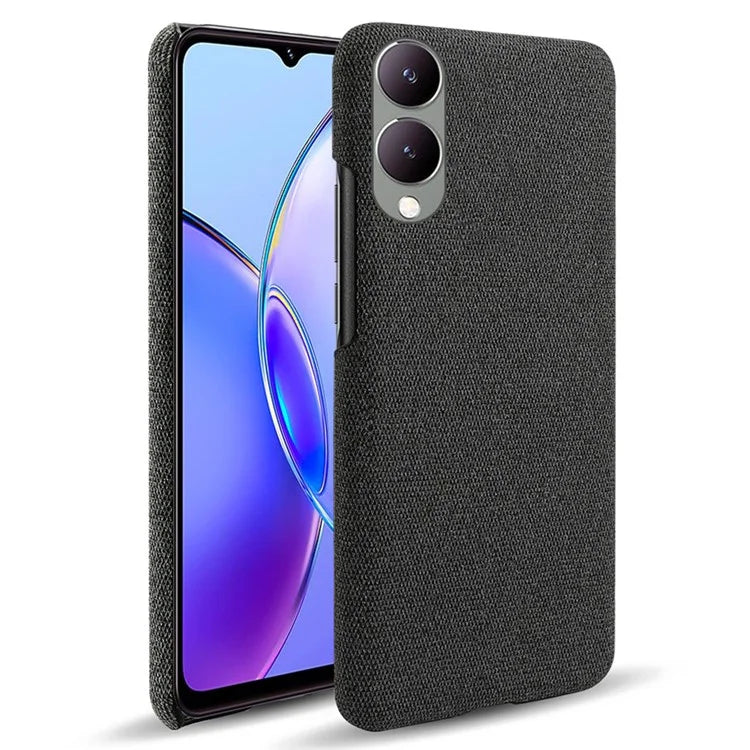 For vivo Y17s 4G / Y33t (2023) Case Scratch-resistant Solid Color Cloth+PC Smart Phone Cover