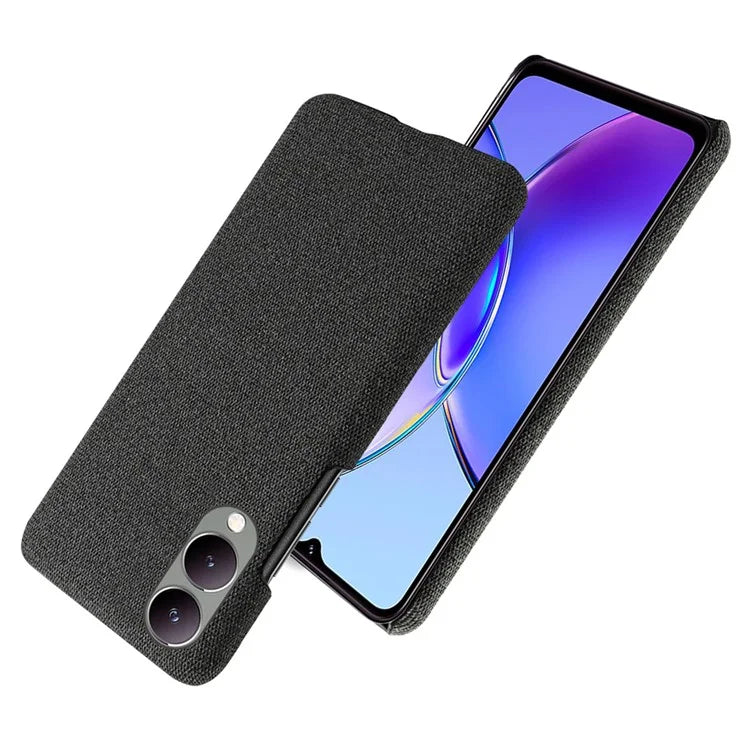 For vivo Y17s 4G / Y33t (2023) Case Scratch-resistant Solid Color Cloth+PC Smart Phone Cover