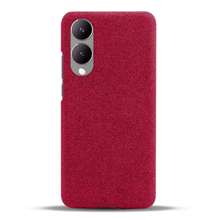 For vivo Y17s 4G / Y33t (2023) Case Scratch-resistant Solid Color Cloth+PC Smart Phone Cover