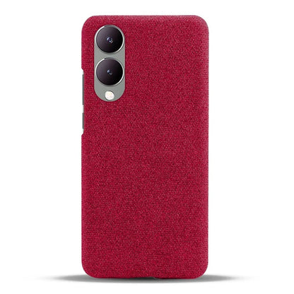 For vivo Y17s 4G / Y33t (2023) Case Scratch-resistant Solid Color Cloth+PC Smart Phone Cover