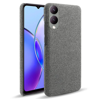 For vivo Y17s 4G / Y33t (2023) Case Scratch-resistant Solid Color Cloth+PC Smart Phone Cover