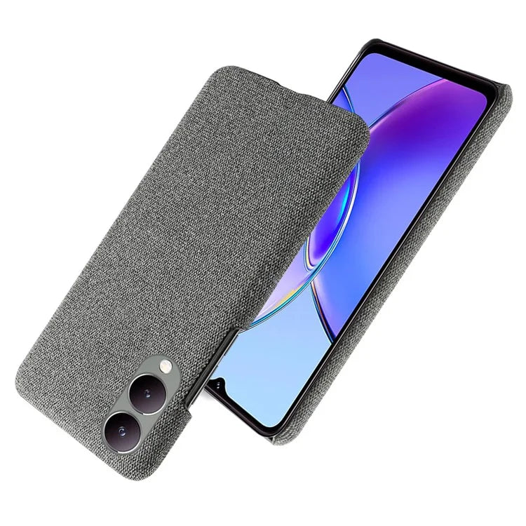For vivo Y17s 4G / Y33t (2023) Case Scratch-resistant Solid Color Cloth+PC Smart Phone Cover
