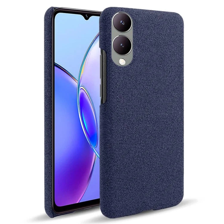 For vivo Y17s 4G / Y33t (2023) Case Scratch-resistant Solid Color Cloth+PC Smart Phone Cover
