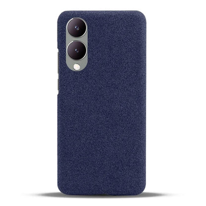 For vivo Y17s 4G / Y33t (2023) Case Scratch-resistant Solid Color Cloth+PC Smart Phone Cover