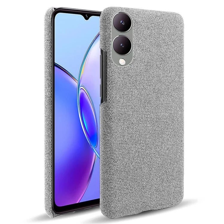 For vivo Y17s 4G / Y33t (2023) Case Scratch-resistant Solid Color Cloth+PC Smart Phone Cover