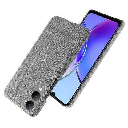 For vivo Y17s 4G / Y33t (2023) Case Scratch-resistant Solid Color Cloth+PC Smart Phone Cover