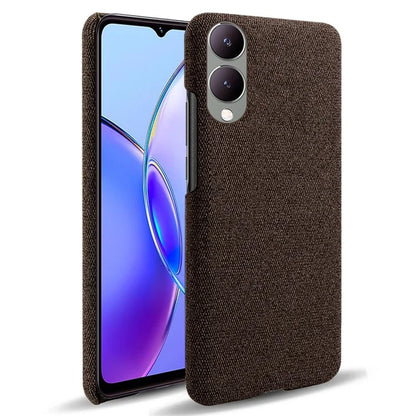 For vivo Y17s 4G / Y33t (2023) Case Scratch-resistant Solid Color Cloth+PC Smart Phone Cover