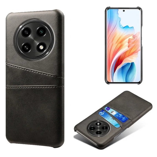 PU+Hard PC Case for Oppo A2 Pro 5G Mobile Phone Back Cover with Card Holder