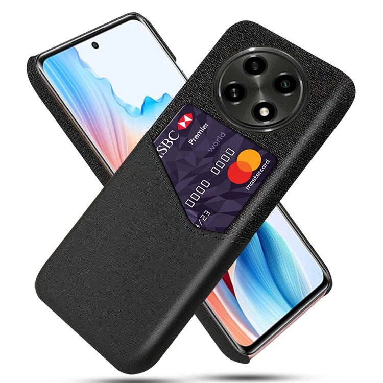 For Oppo A2 Pro 5G Phone Case Cloth+PU+PC Shockproof Cover with Card Holder