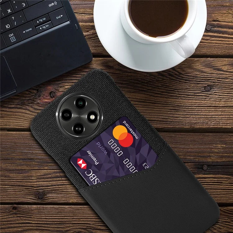 For Oppo A2 Pro 5G Phone Case Cloth+PU+PC Shockproof Cover with Card Holder