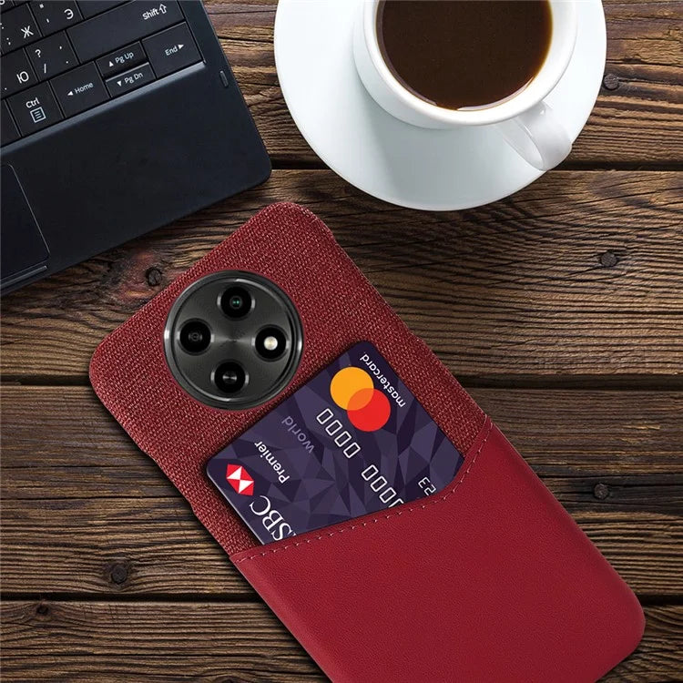 For Oppo A2 Pro 5G Phone Case Cloth+PU+PC Shockproof Cover with Card Holder