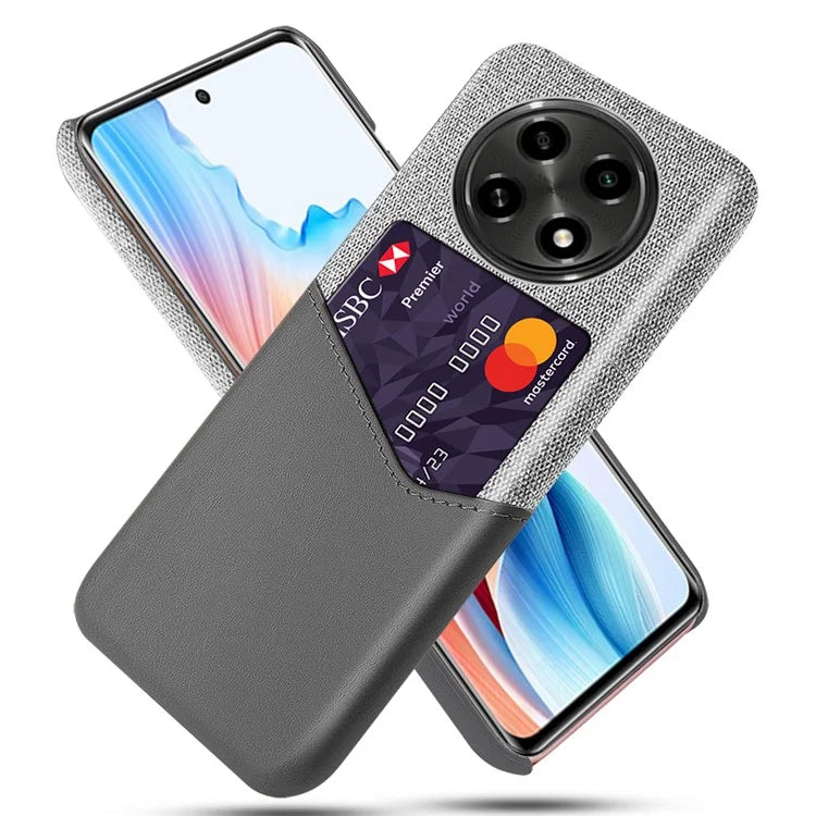 For Oppo A2 Pro 5G Phone Case Cloth+PU+PC Shockproof Cover with Card Holder