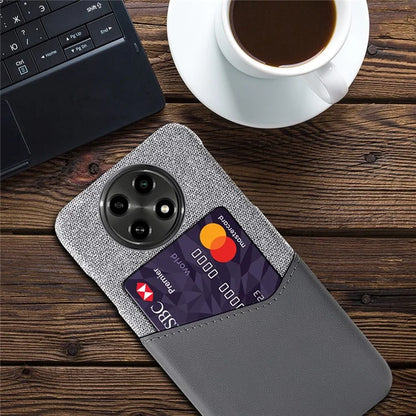 For Oppo A2 Pro 5G Phone Case Cloth+PU+PC Shockproof Cover with Card Holder