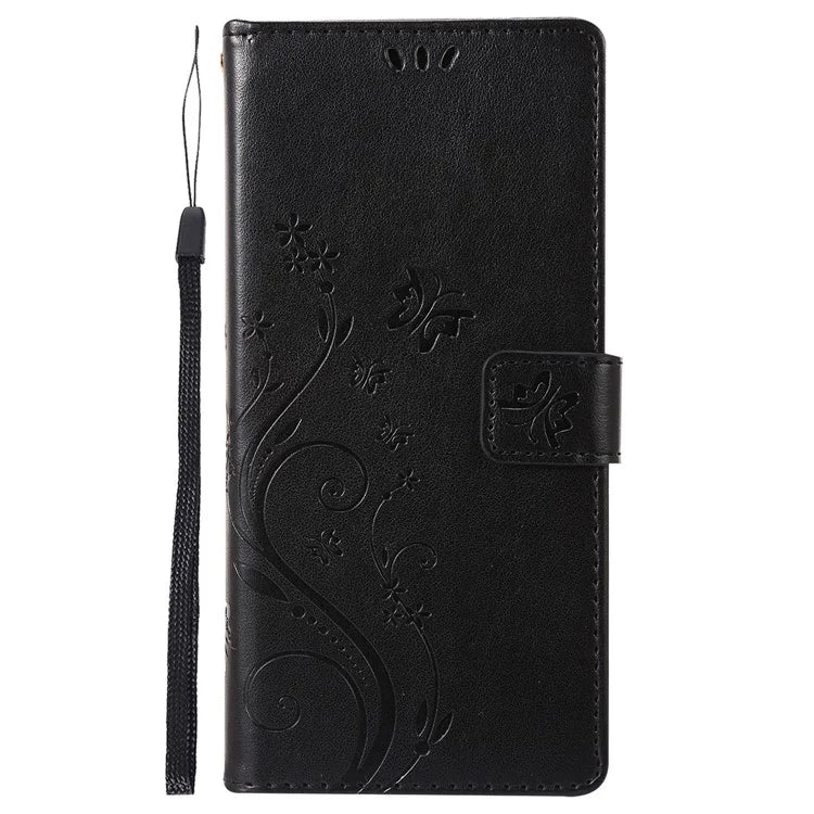 For Samsung Galaxy S24+ Case Butterfly Imprinted Stand Wallet Leather Cover