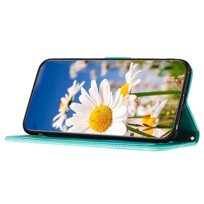 For Samsung Galaxy S24+ Case Flower Pattern Leather Cover with Card Holder