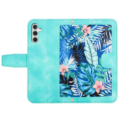For Samsung Galaxy S24+ Case Flower Pattern Leather Cover with Card Holder