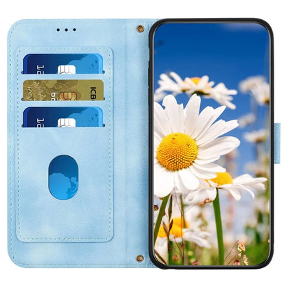 For Samsung Galaxy S24+ Case Flower Pattern Leather Cover with Card Holder