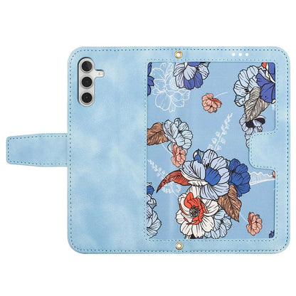 For Samsung Galaxy S24+ Case Flower Pattern Leather Cover with Card Holder