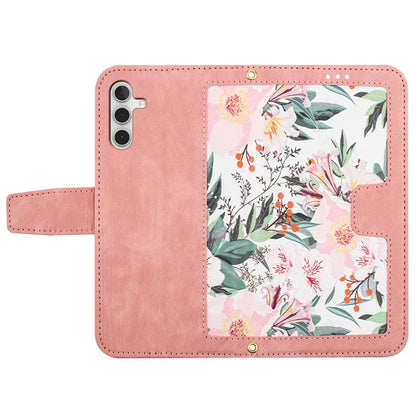 For Samsung Galaxy S24+ Case Flower Pattern Leather Cover with Card Holder