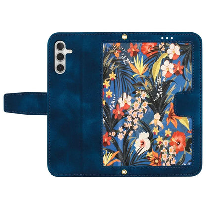 For Samsung Galaxy S24+ Case Flower Pattern Leather Cover with Card Holder
