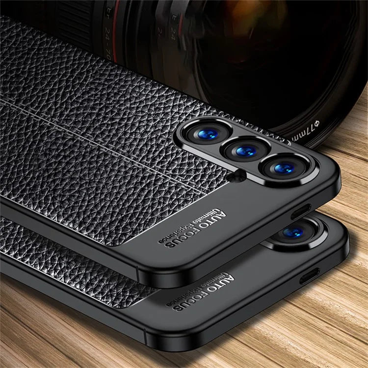 For Samsung Galaxy S24+ Case Litchi Texture Scratch-resistant Soft TPU Phone Cover