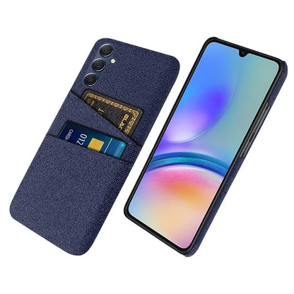 For Samsung Galaxy A05s 4G Phone Case Anti-drop PC+Cloth Cover with Card Holder
