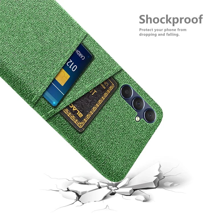For Samsung Galaxy A05s 4G Phone Case Anti-drop PC+Cloth Cover with Card Holder