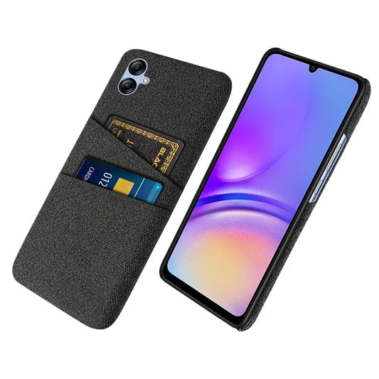 For Samsung Galaxy A05 4G Case Scratch-resistant PC+Cloth Card Slots Phone Protective Shell