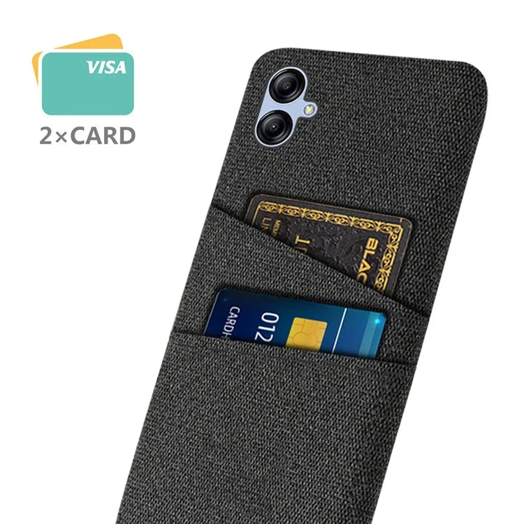 For Samsung Galaxy A05 4G Case Scratch-resistant PC+Cloth Card Slots Phone Protective Shell