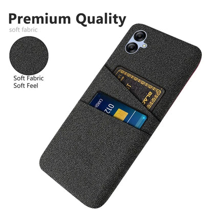 For Samsung Galaxy A05 4G Case Scratch-resistant PC+Cloth Card Slots Phone Protective Shell